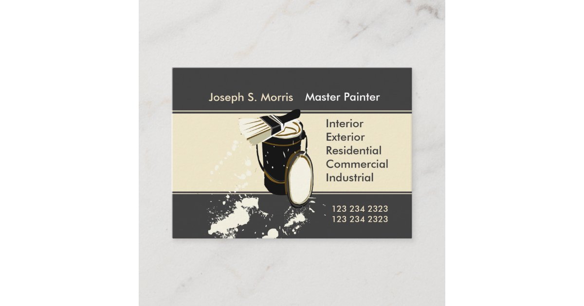 White Painters Painting Services Home Improvement Business Card