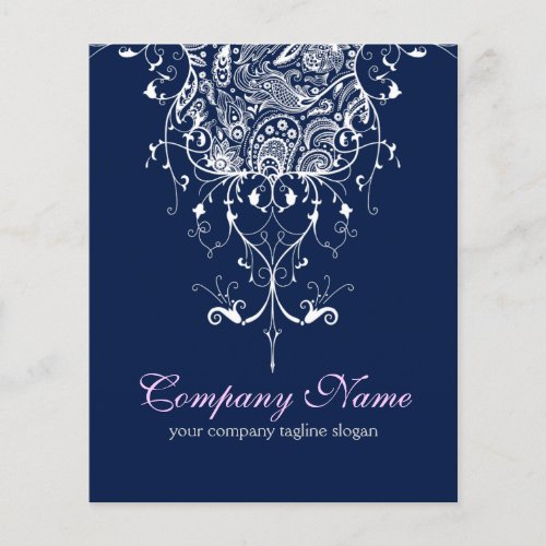 White Paisley Lace ornament On Blue Flyer