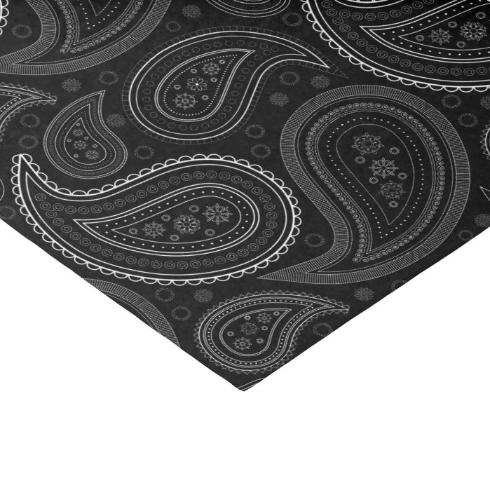 Paisley White on Black Tissue Paper