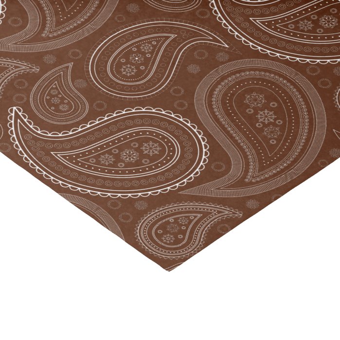 Paisley White on Brown Tissue Paper