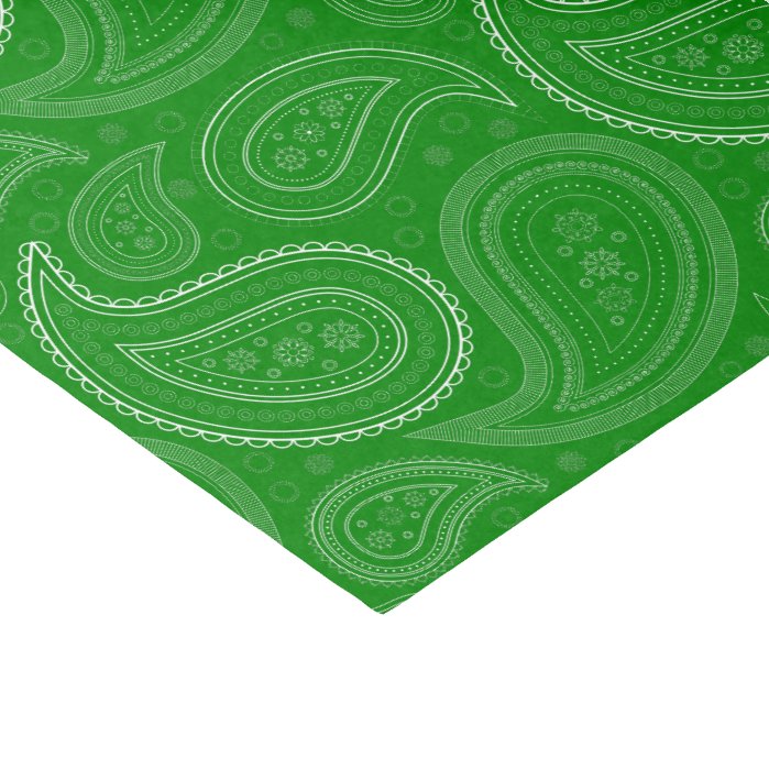Paisley White on Green Tissue Paper