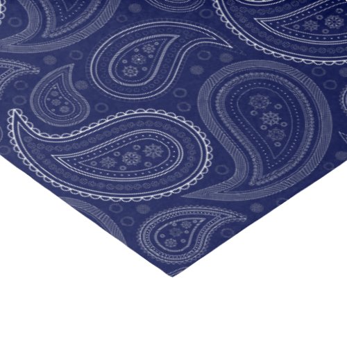 White Paisley Pattern on Navy Blue Tissue Paper