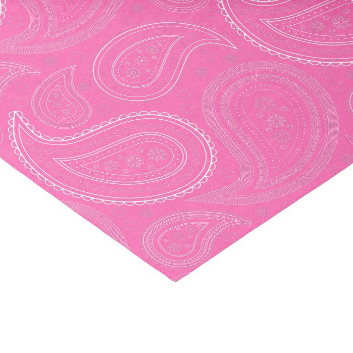 Paisley White on Pink Tissue Paper