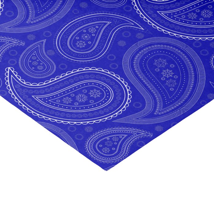 Paisley White on Royal Blue Tissue Paper