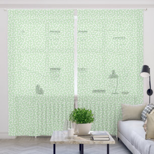 white &pale green stick seamless pattern texture sheer curtains