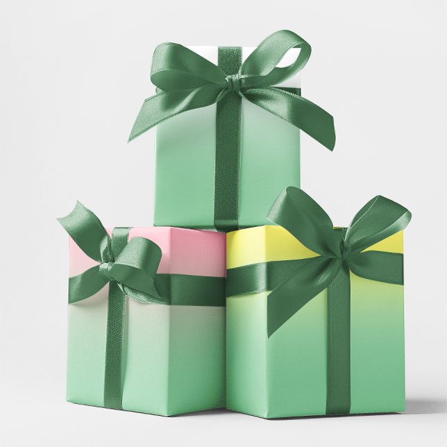 White Pale Yellow Pink and Mint Green Ombre Mix Wrapping Paper Sheets (White Pale Yellow Pink and Mint Green Ombre Mix Wrapping Paper Sheets)