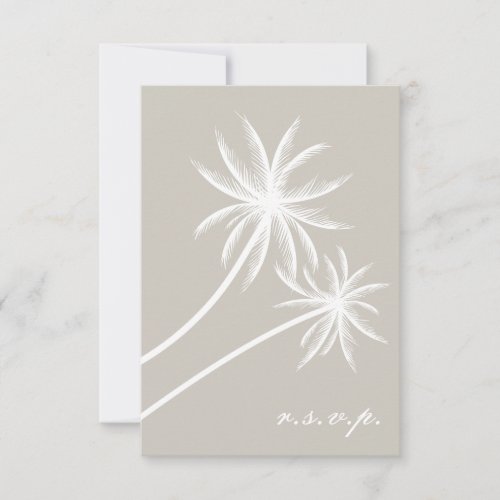 White Palm Trees Wedding RSVP