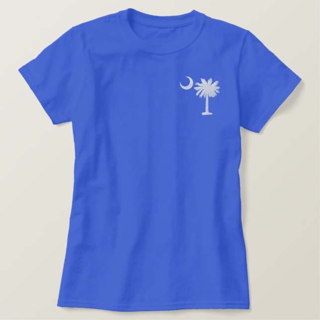 White Palmetto Embroidered T-Shirt (Design Front)