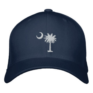 White Palmetto Moon Embroidered Hat
