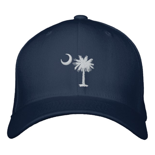 White Palmetto Moon Embroidered Hat (Front)