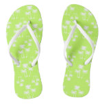 White Palms on Lime Flip Flops White Palms on Lime Flip Flops
