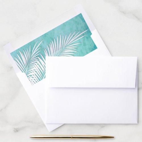 White Palms on Ocean Blue Envelope Liners