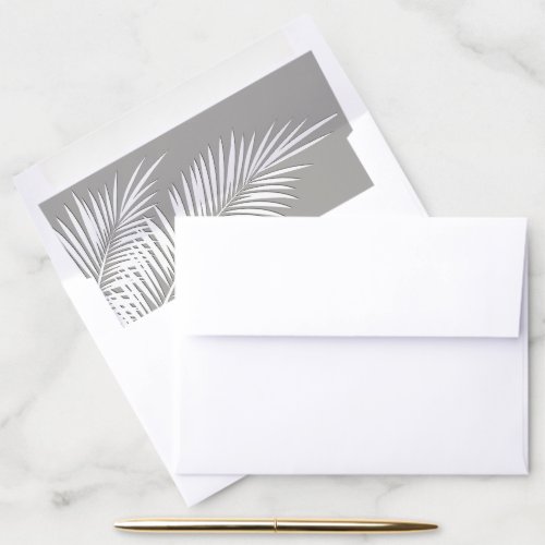 White Palms on Silver Envelope Liners