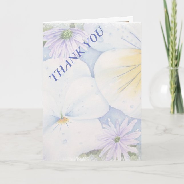 WHITE PANSIES THANK YOU CARD (Front)