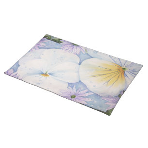 WHITE PANSY PARTY PLACEMAT