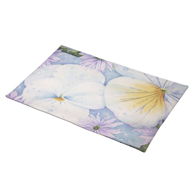 WHITE PANSY PARTY PLACEMAT (On Table)