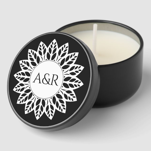 White papel picado lace flower wedding mini candle favors (Corner)