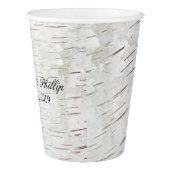 White Paper Birch Tree Bark Rustic Wood Wedding Paper Cup | Zazzle