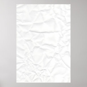 WHITE paper crease creased texture crumple crumple Poster