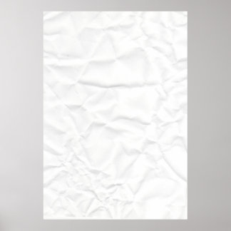 WHITE paper crease creased texture crumple crumple Poster