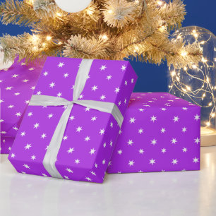 White Paper Stars In Purple