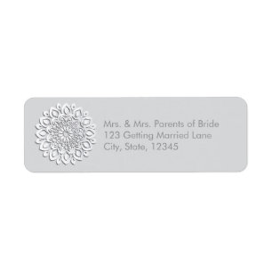 White papercut mandala label