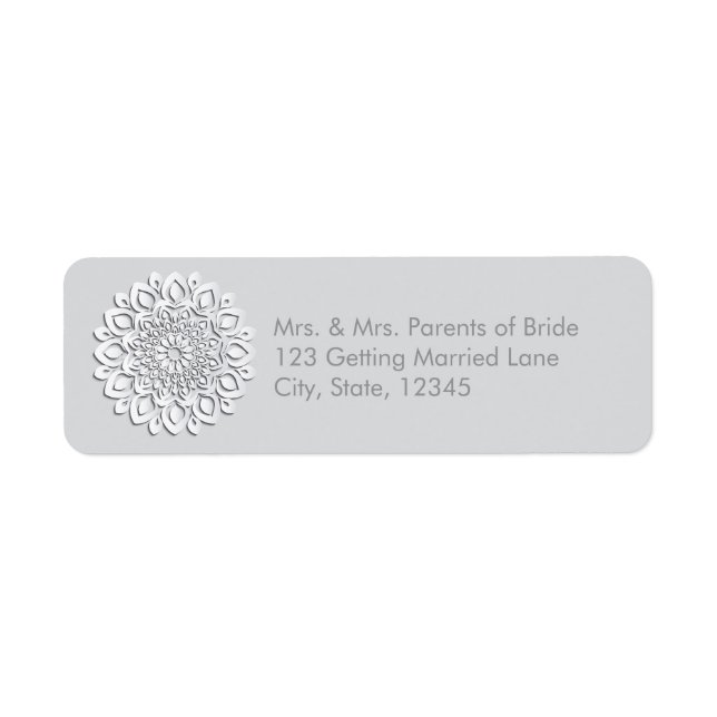 White papercut mandala label (Front)