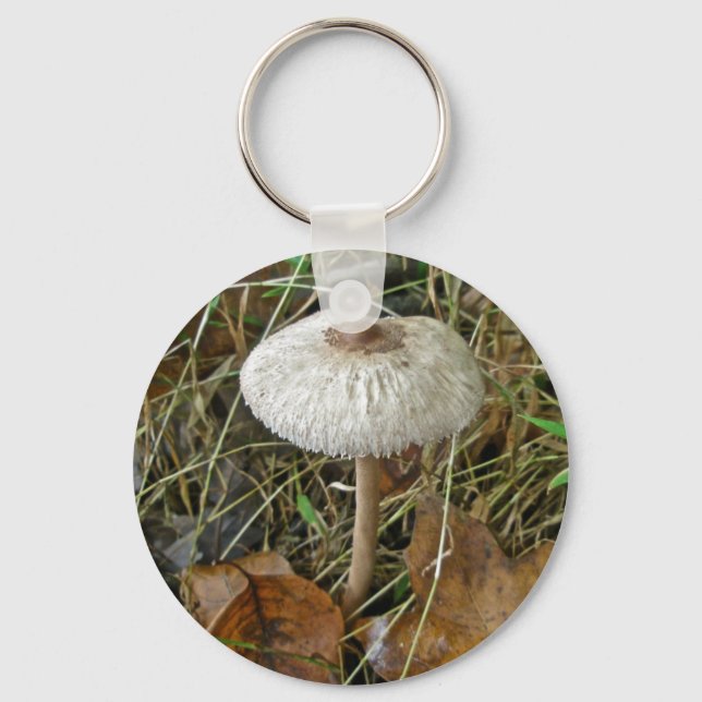 White Parasol Mushroom Coordinating Items Keychain (Front)