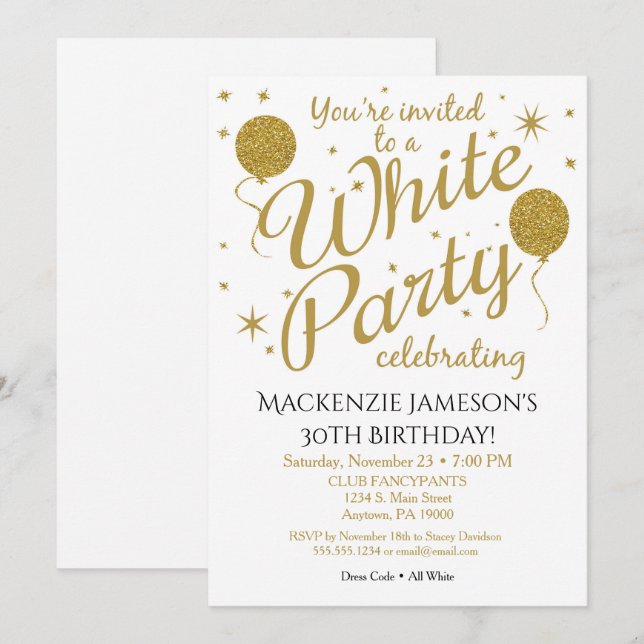 White Party Invitation All White Party Invite | Zazzle