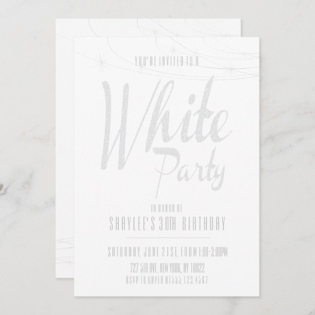 White Party Invitations (Front/Back)