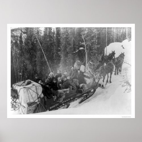 White Pass Alaska Sled Train 1903 Poster