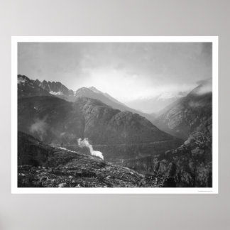 White Pass Railroad Train Alaska 1910 Poster
