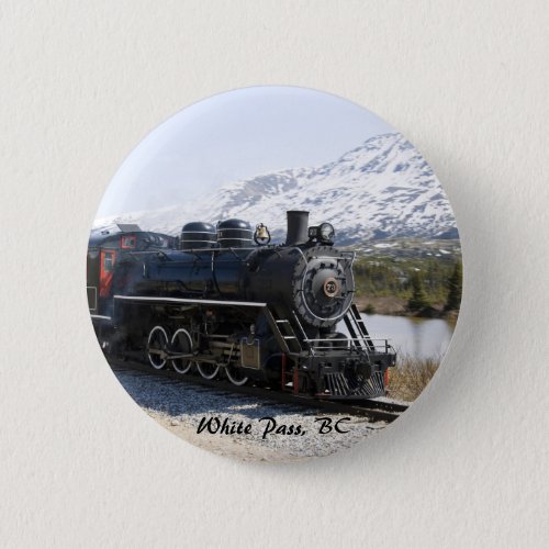 White Pass Train in Snow Button