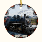 White Pass Train in Snow Ornament