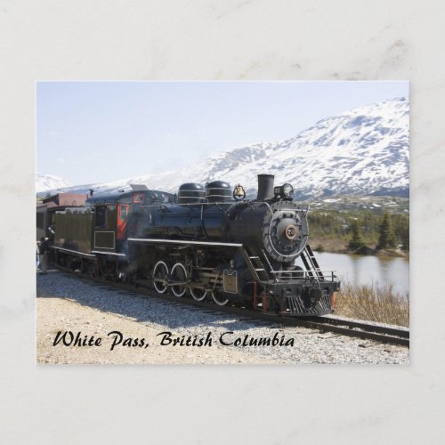 White Pass Train in Snow Postcard