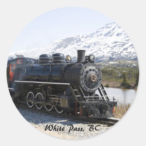 White Pass Train in Snow Stickers
