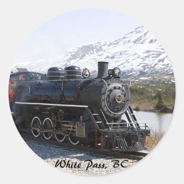White Pass Train in Snow Stickers (Front)