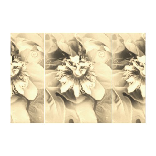 White passion fruit flower printing gold canvas print