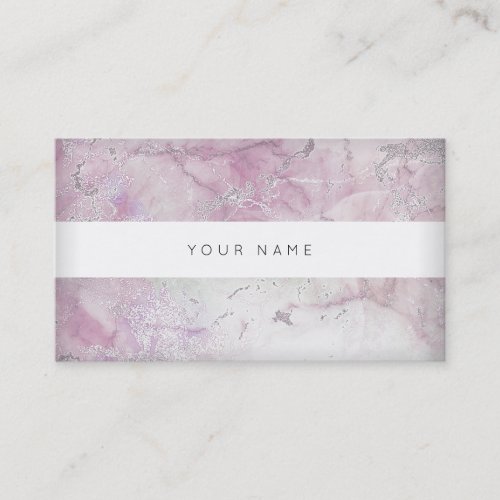 White Pastel Pink Gray Silver Marble Vip Business Card