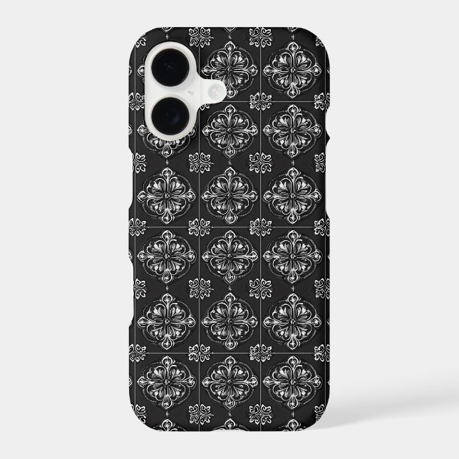 White Pattern Intricate Iphone Case (Back)
