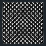 White Paw Pattern On DIY Background Color Bandana<br><div class="desc">Pet Bandana. Featuring a stylish dog paw pattern on a black background. The black background color can be changed to any color you like. ⭐99% of my designs in my store are done in layers. This makes it easy for you to resize and move the graphics and text around so...</div>