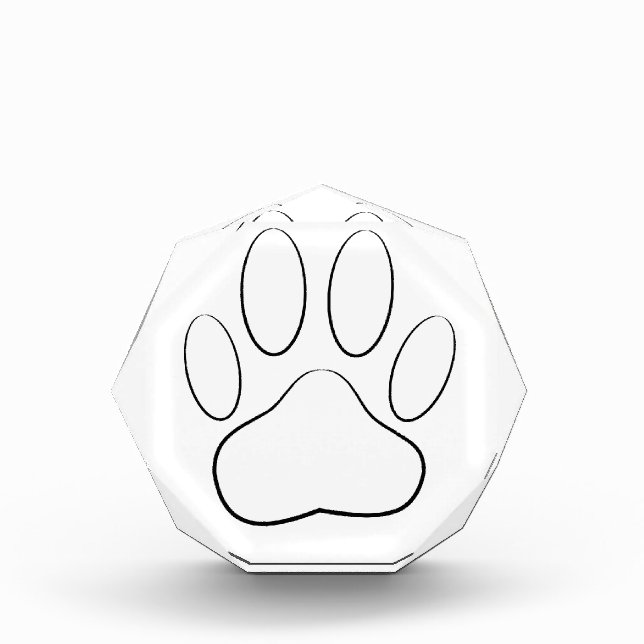 White Paw Print Acrylic Award (Front)