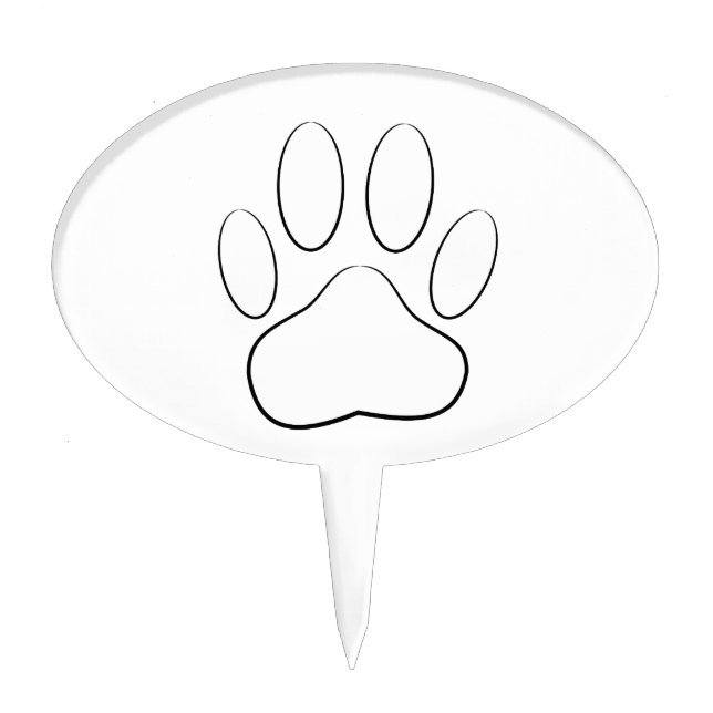 White Paw Print Cake Topper (Front)