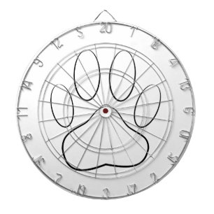 White Paw Print Dart Board