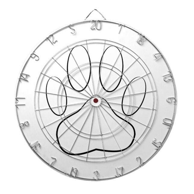 White Paw Print Dart Board (Front)