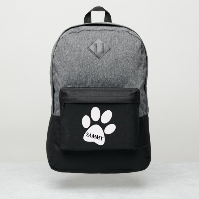 White Paw Print Design Backpack (Front)
