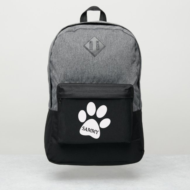 White Paw Print Design Backpack