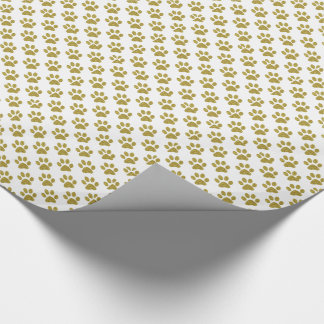 White paw print dog lover wrapping paper