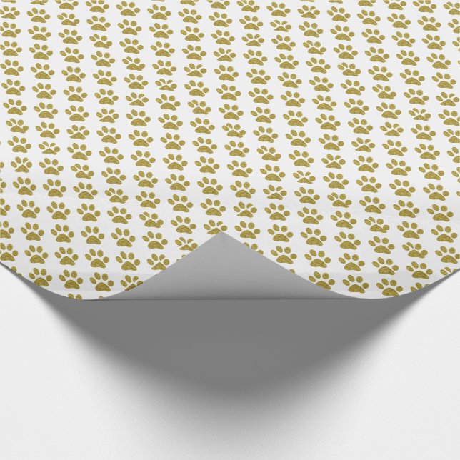 White paw print dog lover wrapping paper (Corner)