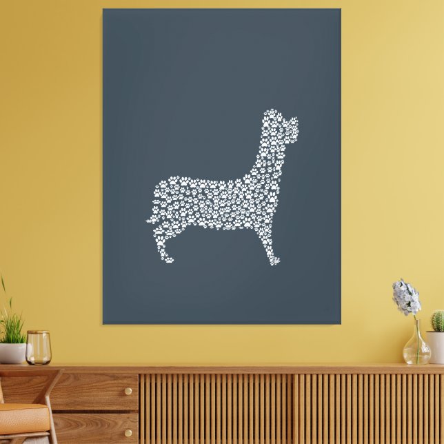 White Paw Print Dog Silhouette (Insitu(LivingRoom))